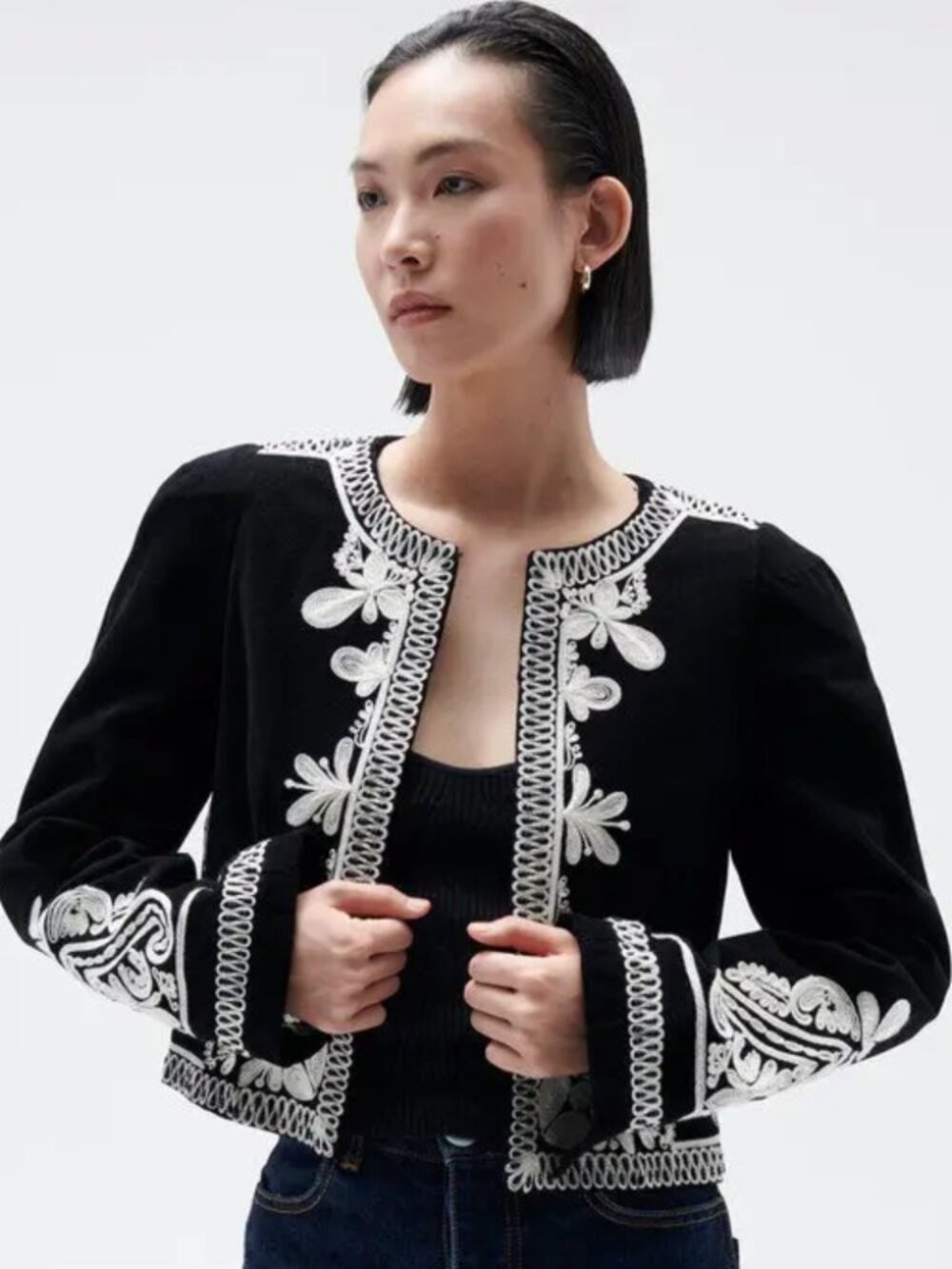 NWT Figue Dori Matador Embroidered Jacket Black S MSRP $750